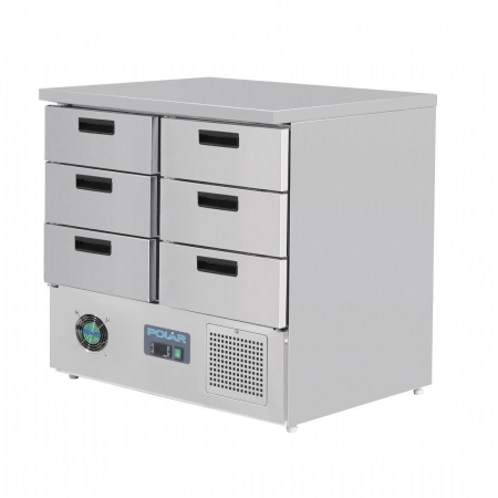 Polar G-Series Refrigerated Counter With 6 Drawers 240ltr
